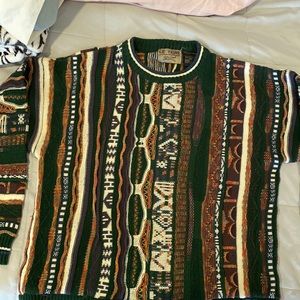 Le Tigre Vintage Mens Large Cosby Sweater Acrylic 80s 90s Dad